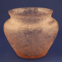 Fostoria #4103 Vase with #287 Grape Brocade Etch