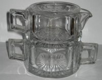 Heisey # 354 Flat Panel Stacked Cream & Sugar