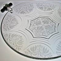 Heisey #1483 Stanhope Handled Sandwich Plate w/ Maytime Etch