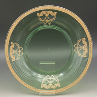 Heisey #1170 Pleat & Panel Plate w/ Unknown Gold Decoration