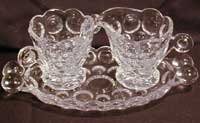 Heisey #1506 Whirlpool Cream and Sugar with Tray