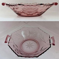 Heisey #1229 Octagon Mint Dish w/ Hughes Cornflower Cutting