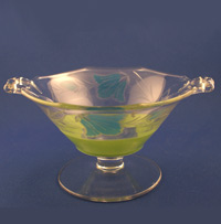 Heisey #1229 Octagon Mayonnaise with Unknown Enamel Decoration