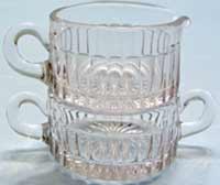 Heisey # 473 Narrow Flute w/ Rim Stacking Cream and Sugar