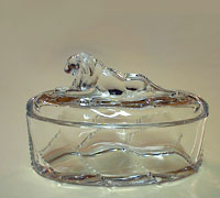 Heisey #1519 Lion Trinket Box