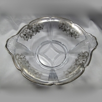 Imperial # 588 Pie Crust Bowl w/ Unknown Silver Overlay