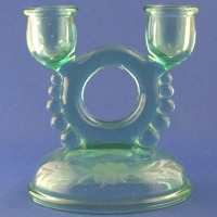 Imperial # 782 Duo Candlestick w/ Primrose Cutting