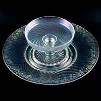 Imperial # 313 Twisted Optic Cheese & Cracker Set