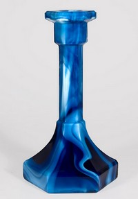 Imperial #6007 Candlestick Blue Slag