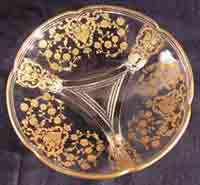 Imperial # 588 Pie Crust Crystal w/ Lotus Rose Bud Etch