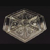 McKee Rock Crystal Relish w/ Silver Decoration