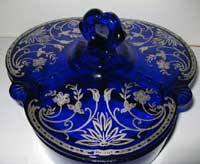 Paden City # 412-1/2 Crow's Foot Candy with Silver Overlay