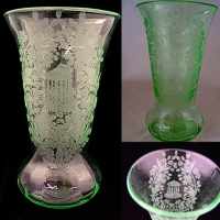 Paden City # 184 Vase w/ Utopia Etch