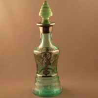Paden City # 191 Party Line Cordial Decanter w/ Unknown Silver Overlay