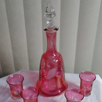 Paden City # 410 Decanter & Matching Tumblers