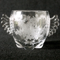 Paden City # 555 Cream & Sugar w/ Pam's Floral Etch