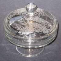 Paden City # 503 Covered Candy with Delilah Bird Etch