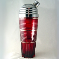 Paden City # 215 Glades Cocktail Shaker w/ Silver Decoration