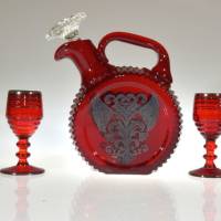 Paden City # 215-1/2 Decanter w/ #991 Penny Line Cordials