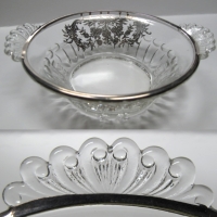 Paden City Nerva Bowl  w/ Silver Overlay