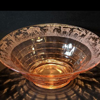 Paden City # 210 Regina Bowl w/ Black Forest Etch