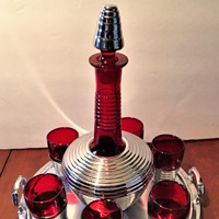 Paden City # 991 Penny Line Cocktail Set