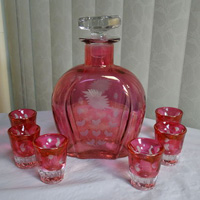 Paden City # 211 Decanter & Matching Shot Glasses
