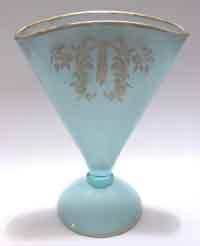 Paden City # 503 Fan Vase with Eden Rose Etch
