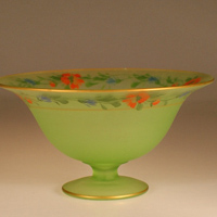 Tiffin #15179 Compote w/ Poppy Decoration