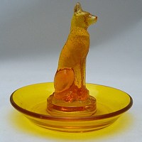 Tiffin # 9213 Old Gold Dog Pin Dish
