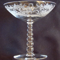 Tiffin #15082 Compote w/ Rambling Rose Etch