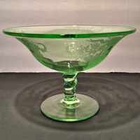 Tiffin #  315 Low Footed Comport with Trojan etch