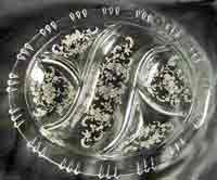 Tiffin # 5909- 7 Pearl Edge 5 Part Oval Relish