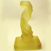 Westmoreland #1933 Yellow Mist Spiral Candlestick