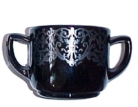Westmoreland #1207 Cream & Sugar w/ Anchor Ware Silver Deposit