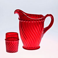 Westmoreland #1842 Swirl & Ball Pitcher & Tumbler