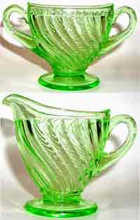 Westmoreland #1710 Spiral Cream and Sugar