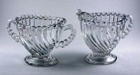 Westmoreland #1842 Swirl and Ball Sugar & Creamer