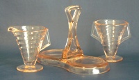 Westmoreland #1707 Spiral Cream & Sugar w/ #1820 Tray