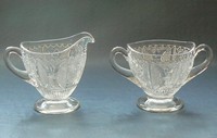 Westmoreland # 201  Princess Feather Creamer & Sugar
