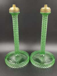 Westmoreland # 555 English Hobnail Candlestick Lamps