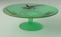 Westmoreland #1827 Straight Edge Honey Compote w/ Pheasants