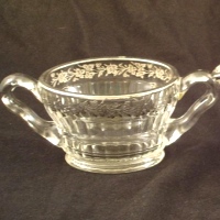 Indiana # 350 Cream & Sugar w/ Silver Overlay