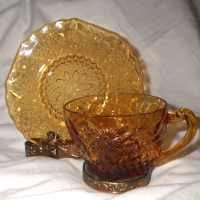 Indiana # 618 Pineapple & Floral Cup & Saucer