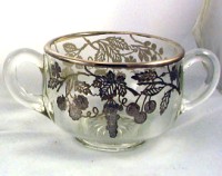 Indiana #   9 Cream & Sugar w/ Fruits Silver Overlay