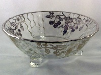 Indiana # 372 Bowl w/ Fruit Silver Overlay