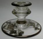 Indiana #   9  Low Candlestick w/ Silver Overlay