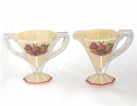 Indiana # 257 Creamer & Sugar with # 732 Decoration
