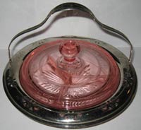 Indiana # 159-3 Covered Relish in Farberware Holder