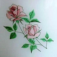 Anchor Hocking Fire-King Anniversary Rose Decoration